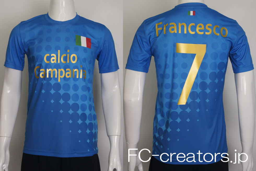 イタリア代表カラーのサッカーユニフォームのチームオーダー