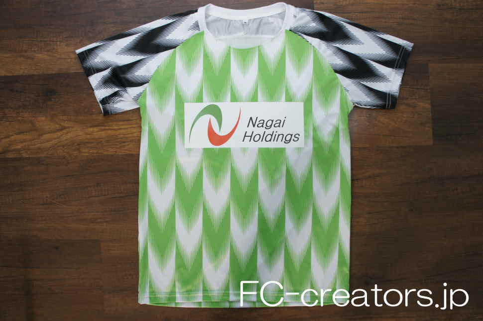 サッカーナイジェリア代表風ユニフォーム 2017ホームに企業ロゴをプリント