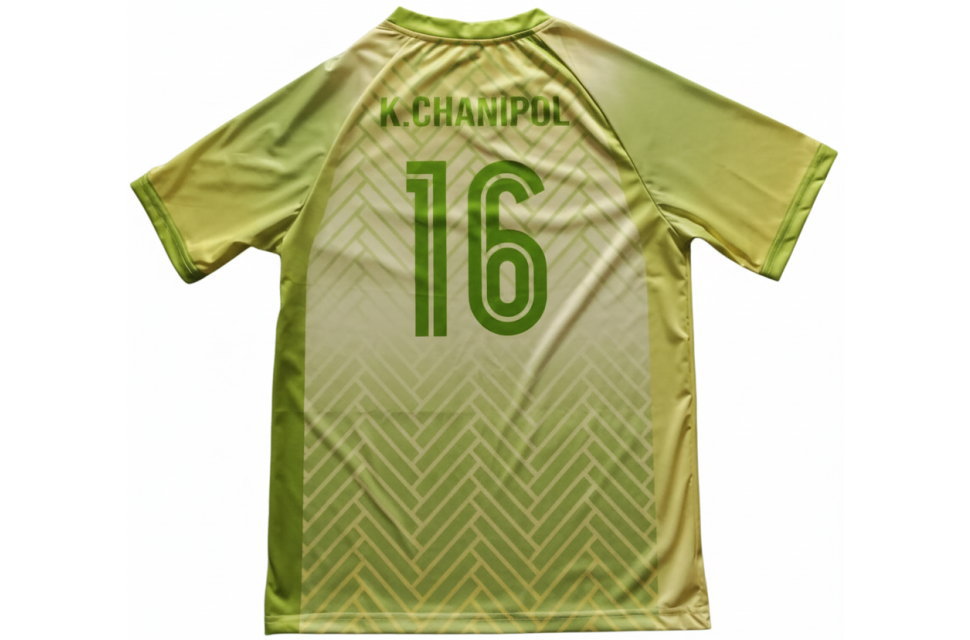 バレーボールシャツ 背面 平置き 昇華転写プリント 大量注文対応 BtoB クラスTシャツ OEM製造 高品質