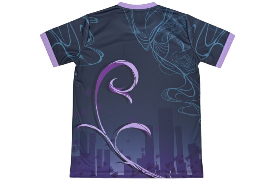 クラスTシャツ 紫 ラベンダー ツタ柄 ミステリアス 昇華プリント イベント 背面
