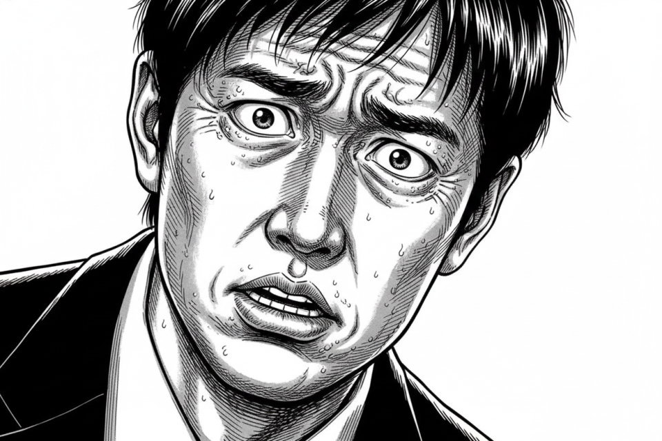 クラスTシャツ用オリジナルロゴの拡大。劇画調の担任教師の似顔絵を、細かい線や表情まで鮮明に再現した高精細なフルカラー昇華プリント技術。