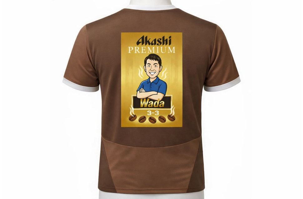 担任の先生のイラストをあしらったオリジナルロゴのアップ。細かいグラデーションも再現可能な高精細な昇華プリント技術