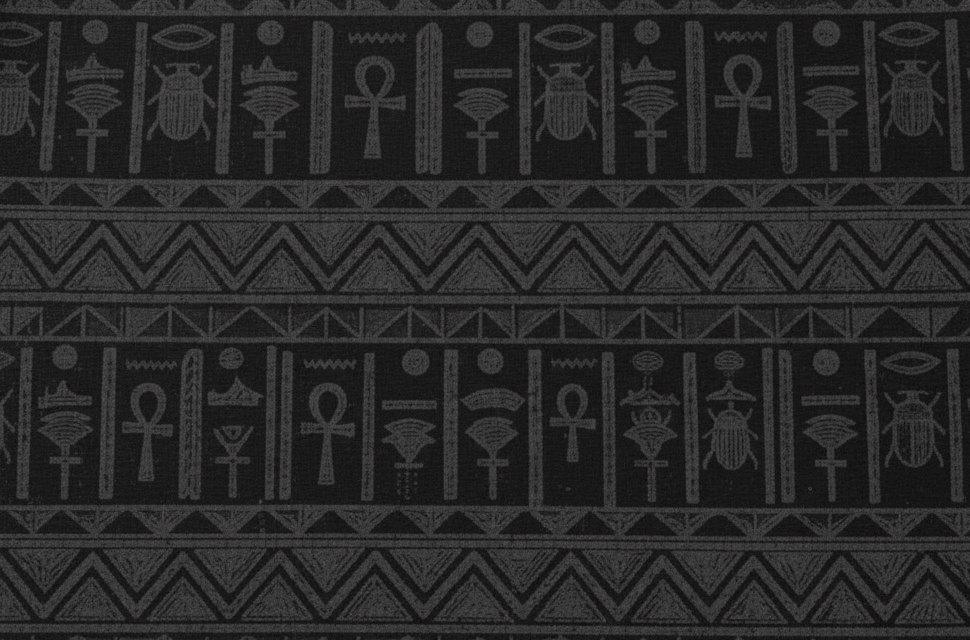 昇華プリントのディテール拡大。エジプトの象形文字も鮮明に再現できる高精細なフルオーダーユニフォームの印刷技術。