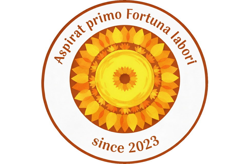 サッカーチームロゴのデザイン制作例 ひまわりと太陽をモチーフにした円形エンブレムの昇華プリント拡大