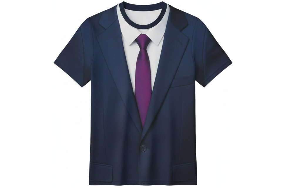 昇華プリントで作るスーツ柄クラスTシャツの背面デザイン。SASAKI・512など名前と背番号の自由な名入れイメージ。