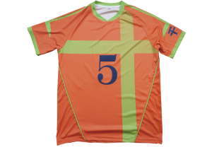 オレンジ色のバレーボールユニフォーム 半袖シャツ