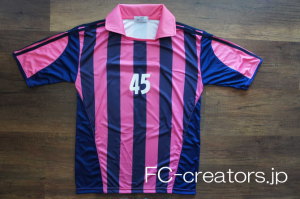 セレッソ大阪 サッカーユニフォーム ゲームシャツ 半袖 ピンク ネイビー ストライプ
